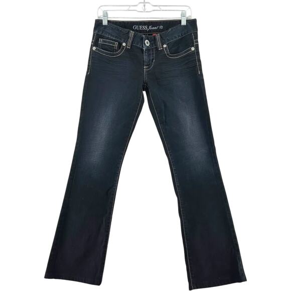 Guess Denim - Guess Jeans Womens Size 27 Black Bootcut Denim Mid Rise Stretch Flare